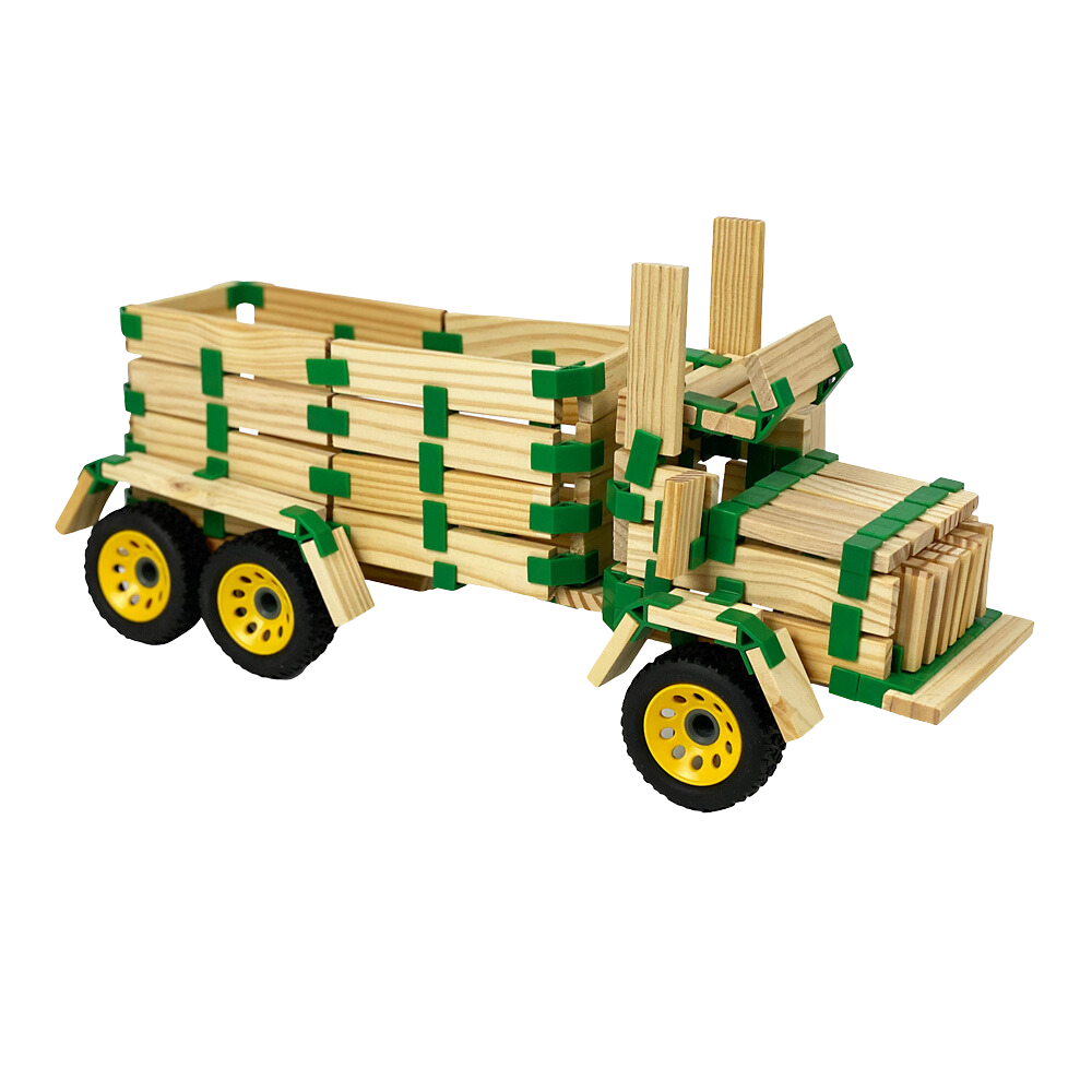 klocki drewniane join clips konstrukcja ciężarówka