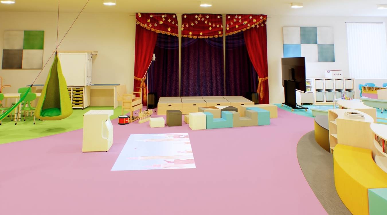 sala przedszkolna stworzona w metodyce steam strefa dla sztuki i zajęć artystycznychmoje bambino steam lab